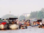メコンデルタの水上マーケット